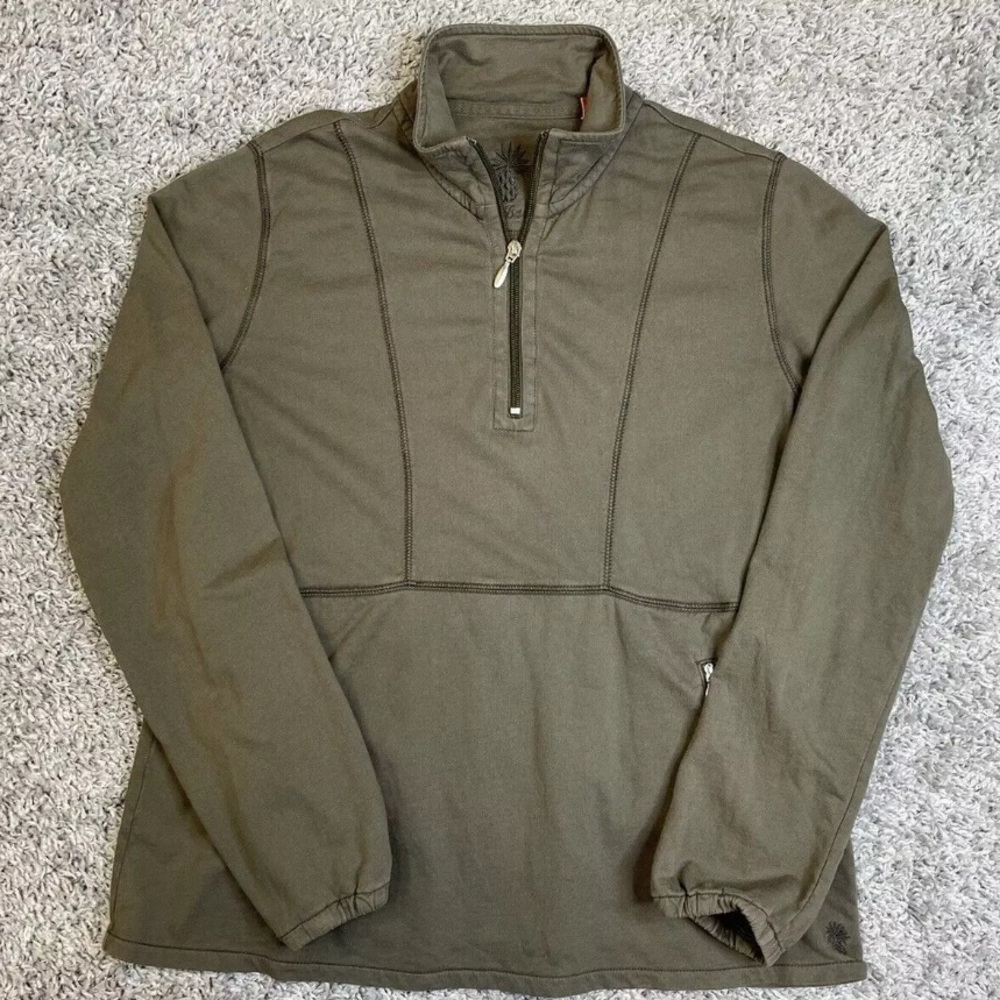 Tommy Bahama Women’s Olive Green Pullover Quarter Zip Cotton Sweatshirt Size M - Picture 4 of 11